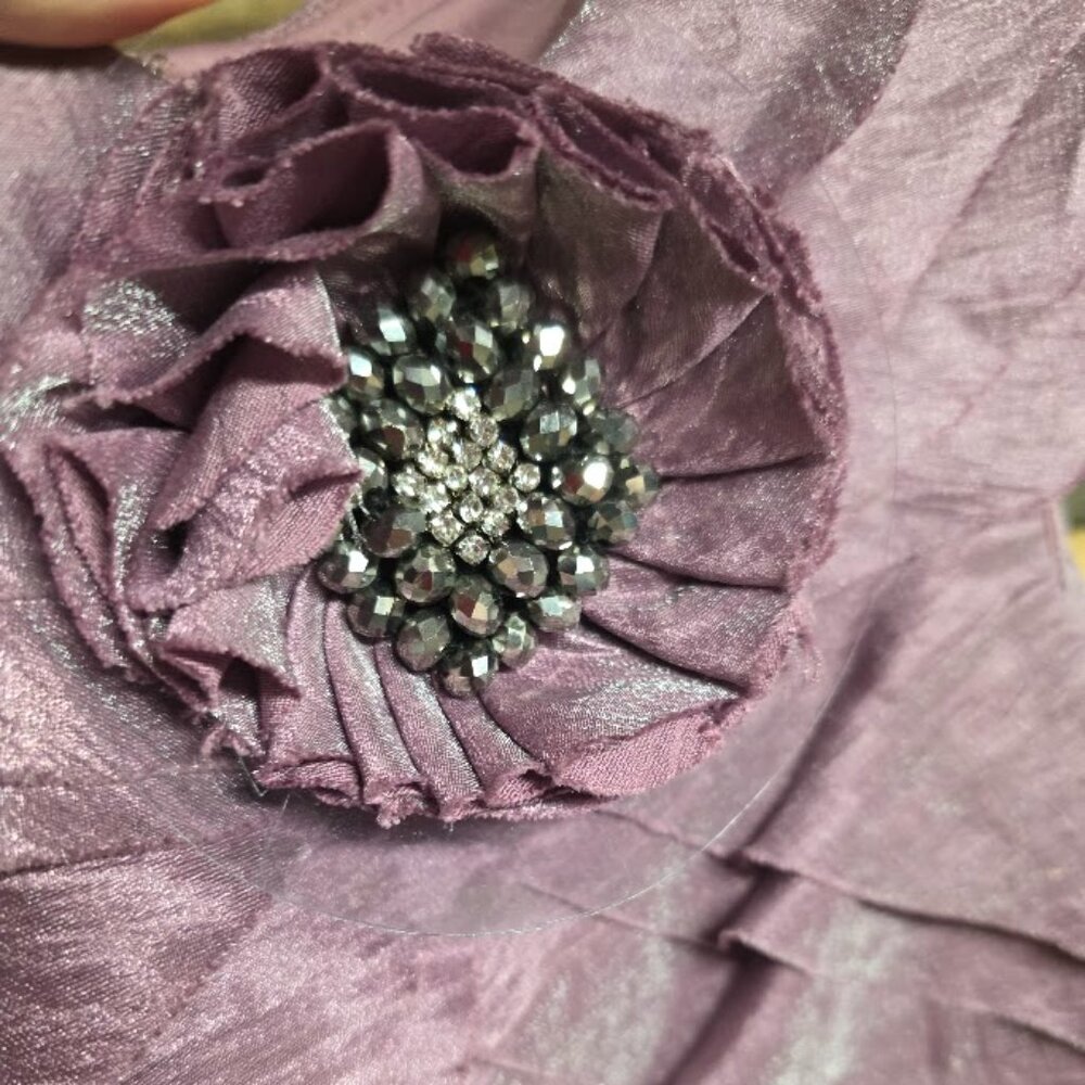 London Times Tiered Purple Sequin Cocktail Dress 14 - Picture 4 of 5